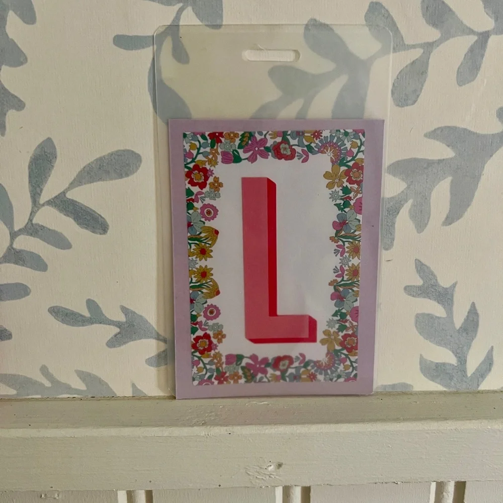 Pink Floral Letter L Wall Decor